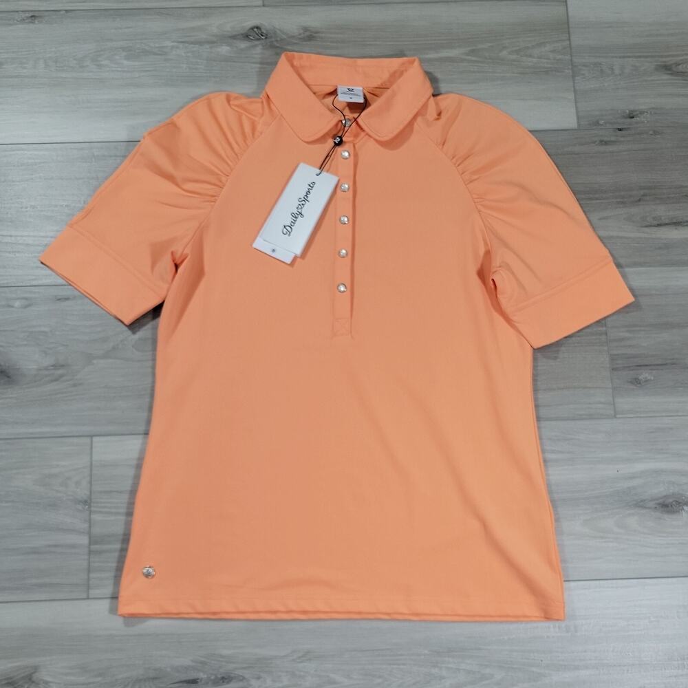 Daily Sports Polo Shirt Women's Medium Mango Short Sleeve New